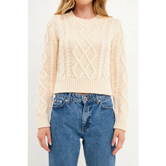 English Factory Texture Cable Sweater Sweatshirts & Sweaters Purple - Image 5