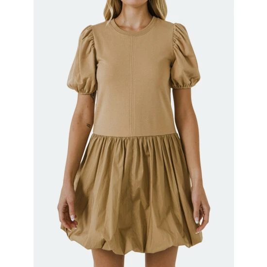 English Factory Mix Media Balloon Mini Dress Dresses Black - Image 3