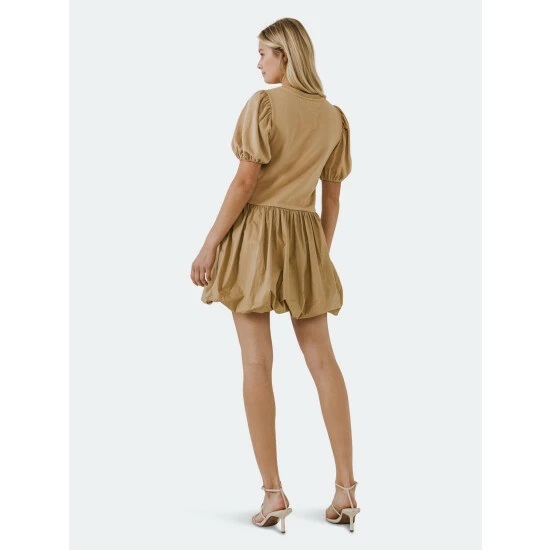 English Factory Mix Media Balloon Mini Dress Dresses Black - Image 4