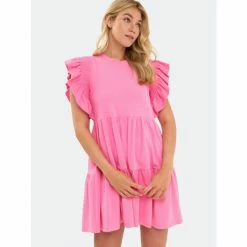 English Factory Knit Ruffled Mini Dress Dresses Cobalt Blue