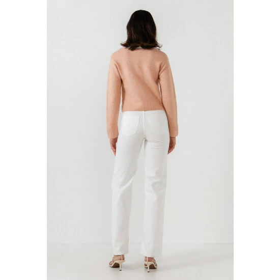 English Factory Floral Handmade Embroidery Sweater Sweatshirts & Sweaters Dusty Pink - Image 4