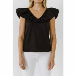 English Factory Ruffle At Neckline Top Tops White 19 English Factory Ruffle At Neckline Top Tops White -English Factory Shop unnamed file 1810
