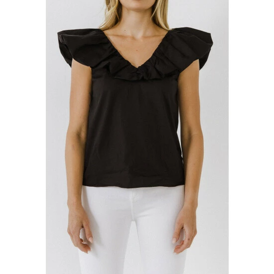 English Factory Ruffle At Neckline Top Tops White 10 English Factory Ruffle At Neckline Top Tops White - Image 10