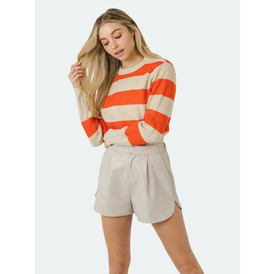 English Factory Striped Knit Top Tops Beige/orange - Image 8
