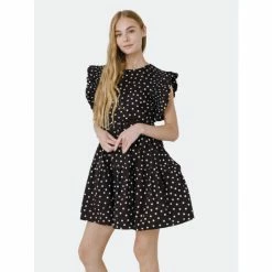 English Factory Women Woven Dress Dresses Black/white