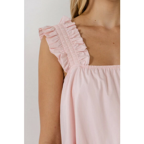 English Factory Ruffled Straps Color Block Midi Dress Dresses Pink Multi - Image 6