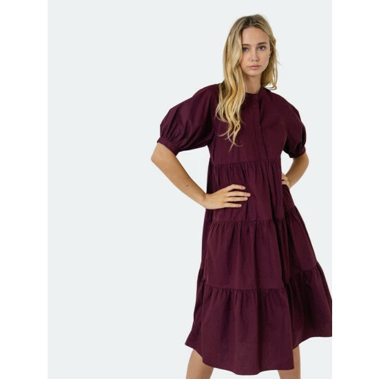 English Factory Short Puff Sleeve Dress Dresses Navy - Image 2