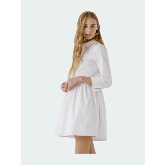 English Factory Shirt Mini Dress - White Dresses - Image 4
