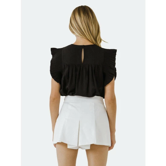 English Factory Ruffle Detail Top Tops White - Image 3