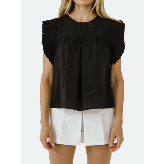 English Factory Ruffle Detail Top Tops White - Image 4