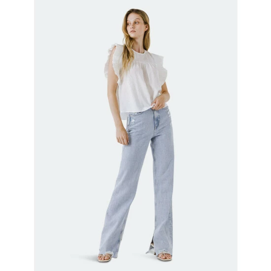 English Factory Ruffle Detail Top Tops White - Image 6