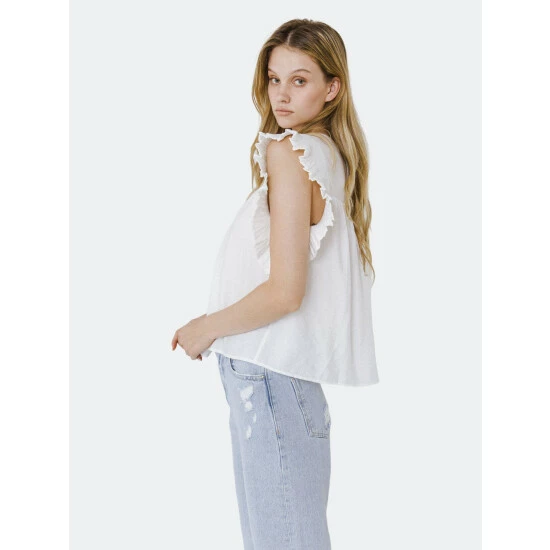English Factory Ruffle Detail Top Tops White - Image 7