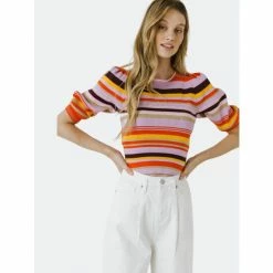 English Factory Stripe Knit Top Tops Multi