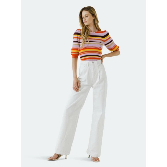 English Factory Stripe Knit Top Tops Multi - Image 2