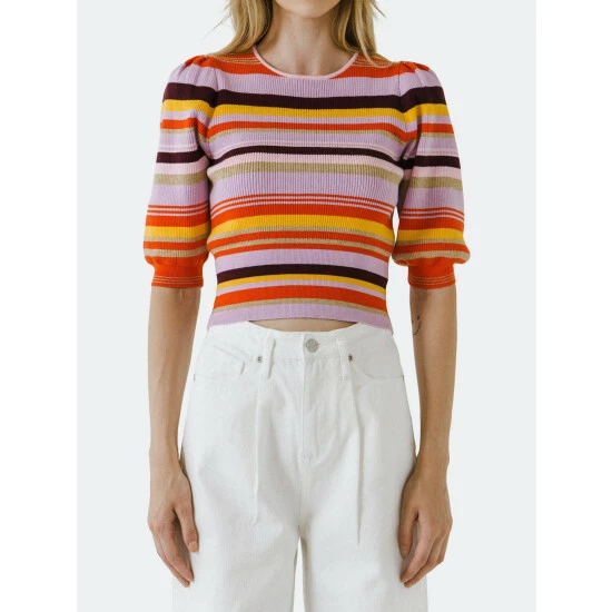 English Factory Stripe Knit Top Tops Multi - Image 4