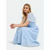 English Factory Embroidered Midi With Scalloped Hem Dresses Light Blue