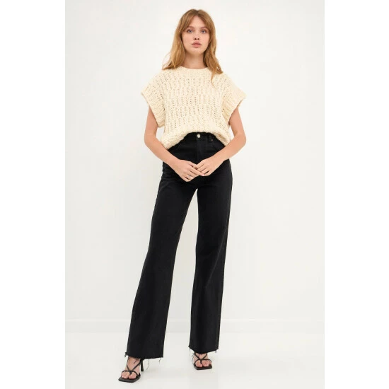 English Factory Chunky Knit Sweater Vest Sweatshirts & Sweaters Blue - Image 10