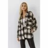 English Factory Oversized Plaid Shacket Coats, Jackets & Blazers Black
