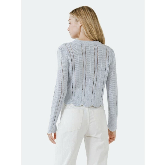 English Factory Scallop Contrast Trimmed Knit Sweater Sweatshirts & Sweaters Powder Blue - Image 6