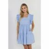 English Factory Ruffled Dreess With Smocking Detail Dresses Powder Blue