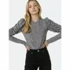 English Factory Ruched Sleeve Knit Top Tops White
