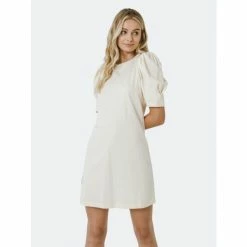 English Factory Short Puff Sleeve T Shirt Dress Dresses Cream
