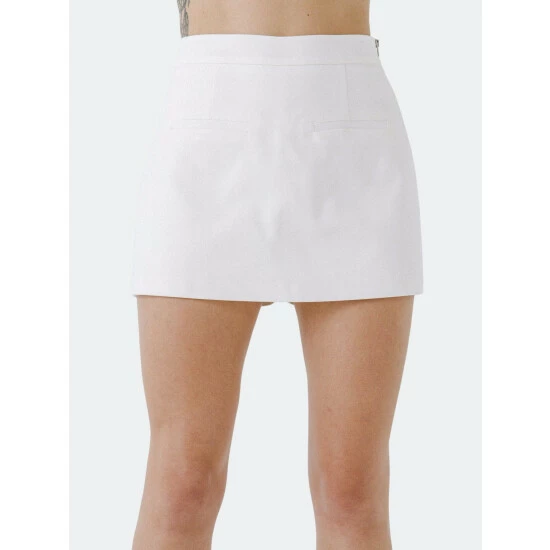 English Factory Front Welt Pockets Skort Skirts White - Image 3