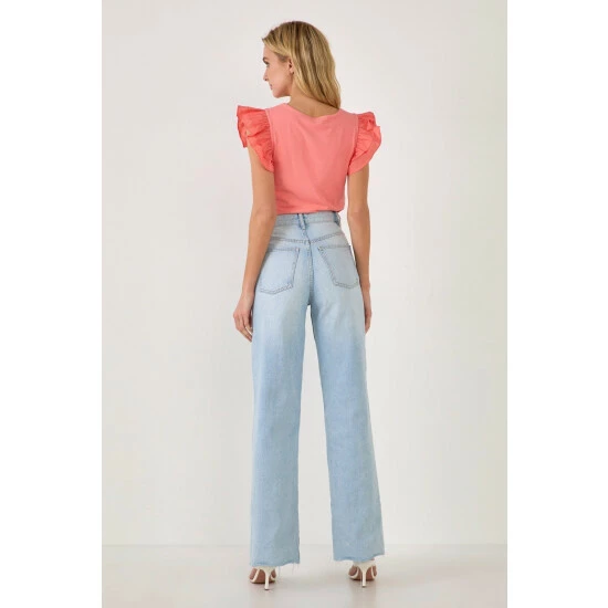 English Factory Ruffle Sleeve Tank Top Tops Salmon Pink - Image 4