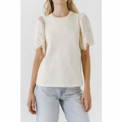 English Factory Eyelet Scallop T-shirt Tops Beige 7 English Factory Eyelet Scallop T-shirt Tops Beige -English Factory Shop unnamed file 2280