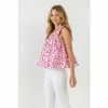 English Factory Floral Printed Ruffle Shoulder Tank Top Tops Pink Multi