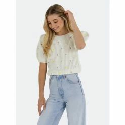 English Factory Multi Colored Dot Embroidered Sweater Sweatshirts & Sweaters Black