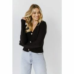 English Factory Knit Sweater Sweatshirts & Sweaters Black