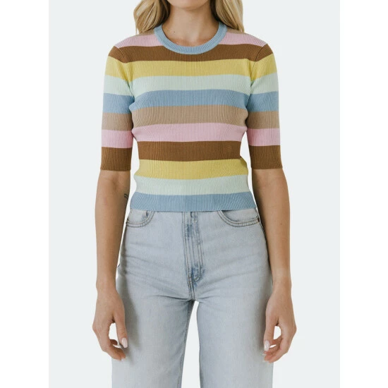English Factory Multi Color Stripe Sweater Sweatshirts & Sweaters - Image 5