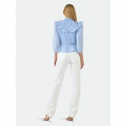 English Factory Gingham Check & Stripe Mixed Blouse Tops Powder Blue 8 English Factory Gingham Check & Stripe Mixed Blouse Tops Powder Blue -English Factory Shop unnamed file 2428