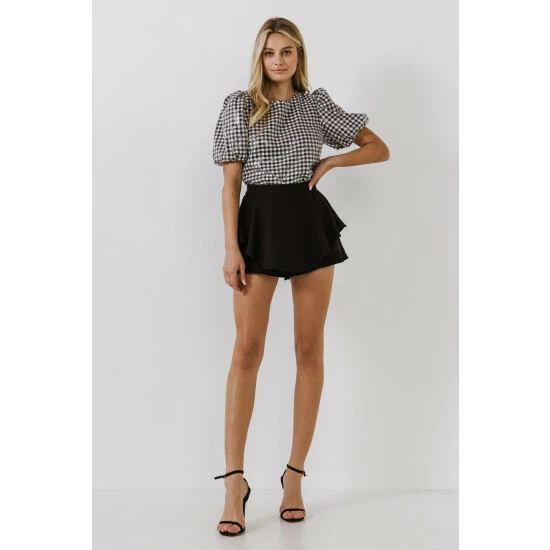 English Factory Sequins Gingham Top Tops Yellow/navy - Image 8