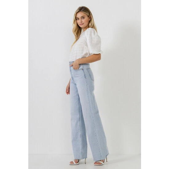 English Factory Plaid Top With Short Sleeves Tops White - Image 7