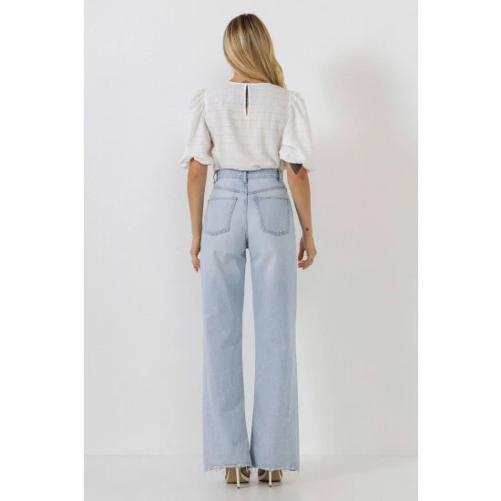 English Factory Plaid Top With Short Sleeves Tops White - Image 8