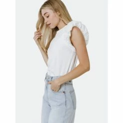 English Factory Mixed Media T-shirt Tops White