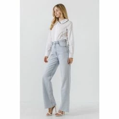English Factory Peter Pan Collar Shirt Tops White -English Factory Shop unnamed file 2550