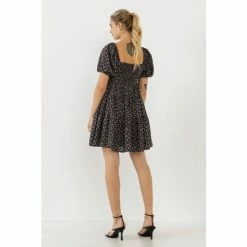 English Factory Floral Mini Dress Dresses Black/pink -English Factory Shop unnamed file 2600