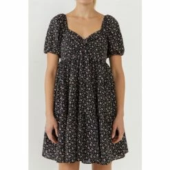 English Factory Floral Mini Dress Dresses Black/pink -English Factory Shop unnamed file 2601