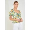English Factory Lemon Print Puff Sleeve Top Tops Yellow Multi