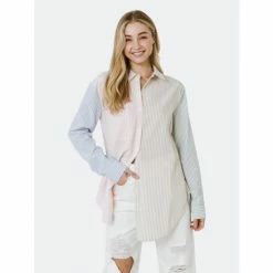 English Factory Striped Color Block Shirt Tops Multi