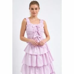 English Factory Tied Detail Top Tops Lilac