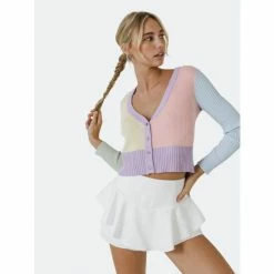 English Factory Color Block Knit Cardigan Sweatshirts & Sweaters Multi