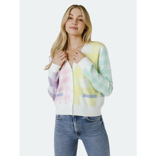 English Factory Multi Color Gingham Cardigan Sweatshirts & Sweaters 2 English Factory Multi Color Gingham Cardigan Sweatshirts & Sweaters - Image 2