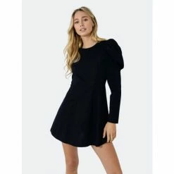 English Factory Long Puff Sleeve Mini Dress Dresses Black