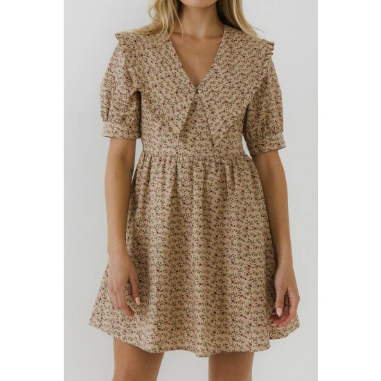 English Factory Statement Collared Mini Dress Dresses Tan - Image 5