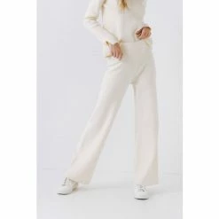 English Factory Knit Wide Pants Ivory