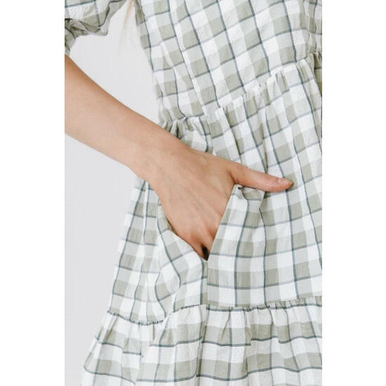 English Factory Plaid Mini Dress Dresses Green 5 English Factory Plaid Mini Dress Dresses Green - Image 5